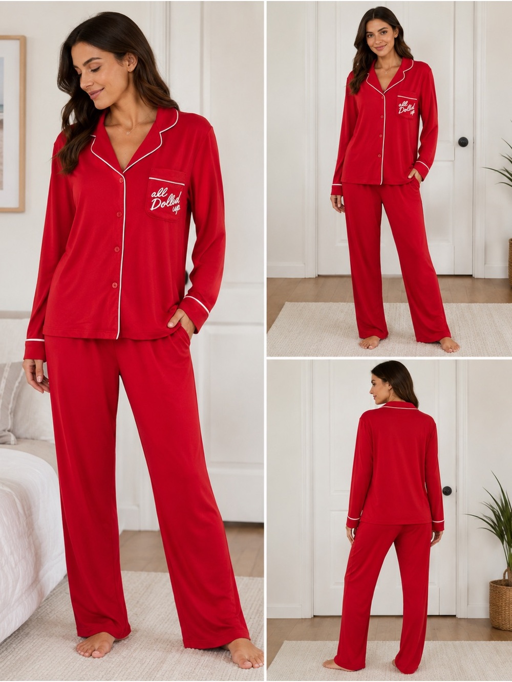 Kate Spade All Dolled Up Red Pajama Set XL Super Soft Lounge PJs